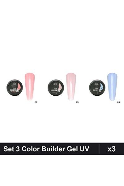 global fashion Set 3 Color Builder Gel UV 15g - Nr.07 Nr.13 Nr.03