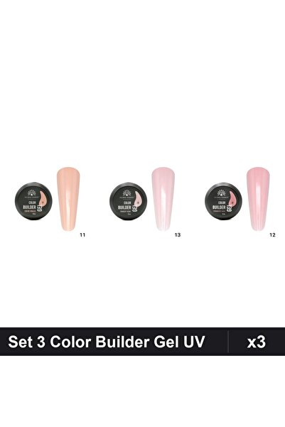 global fashion Set 3 Color Builder Gel UV 15g - Nr.11, Nr.12, Nr.13