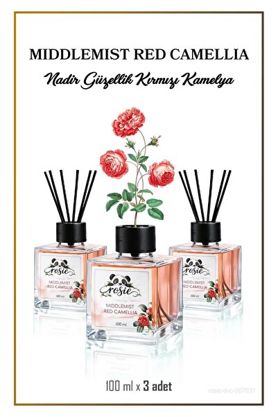 Rosie 3'lü Middlemist Red Camellia Çubuklu Oda Kokusu 100 ml