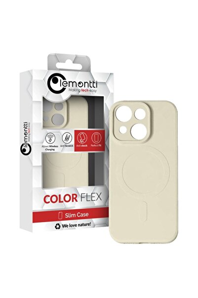 lemontti Husa Silicon iPhone 15 Plus MagSafe Crem