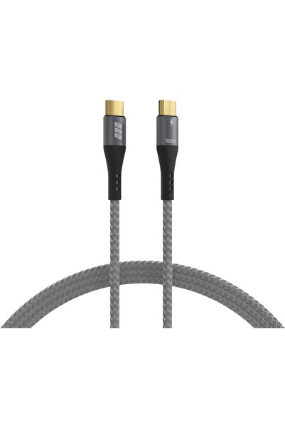 EFB Cablu USB-C 100W PD 3.0 5A cu cip E-Marker, 2m, gri