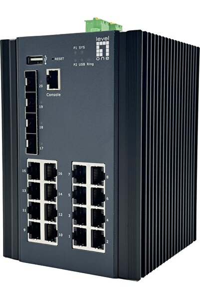 LEVEL ONE Switch Industrial LevelOne 16xGE/4xSFP/4x2.5GSFP Administrat L2