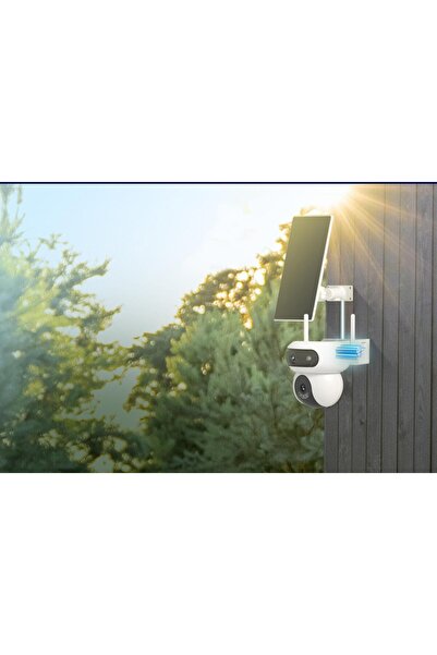 EZVIZ Cameră IP PT cu lentilă dublă de 4MP + panou solar de 8W, Wi-Fi6, bater...