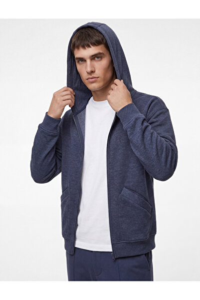Koton Long Sleeve Pocketed Zippered Hooded Oversize Sweatshirt