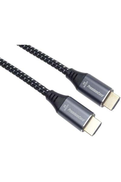 PremiumCord Cablu Ultra HDMI 2.1 de mare viteză + Ethernet 8K@60Hz, placat cu...