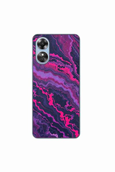 OEM Husa compatibila cu Oppo A17 Silicon Gel Tpu Model Midnight Rose Marble