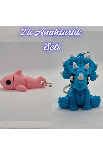 3DAtölyeMaker Light Pink Flexible Shark and Light Blue Knitted Pattern Tricer...