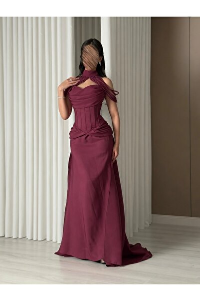 elin Marisa Royal Burgundy Dress
