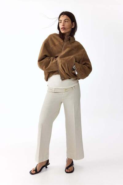 H&M MAMA Wide High Waist Ankle Jeans