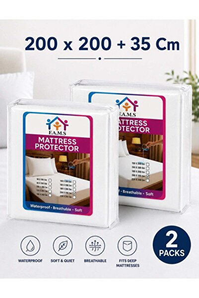 F.A.M.S Waterproof Mattress Protector – Breathable Quilted Fitted Bed Cover w...