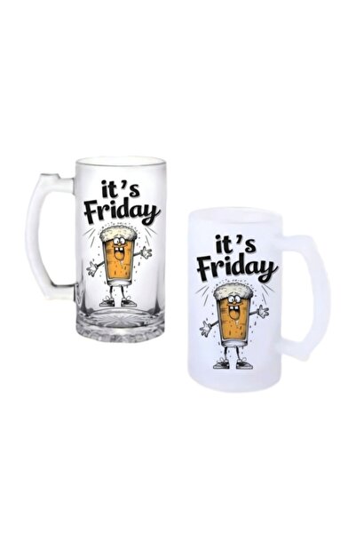 Ghostbastır Holy Friday Beer Glass with Handle, Available in Frosted or Trans...