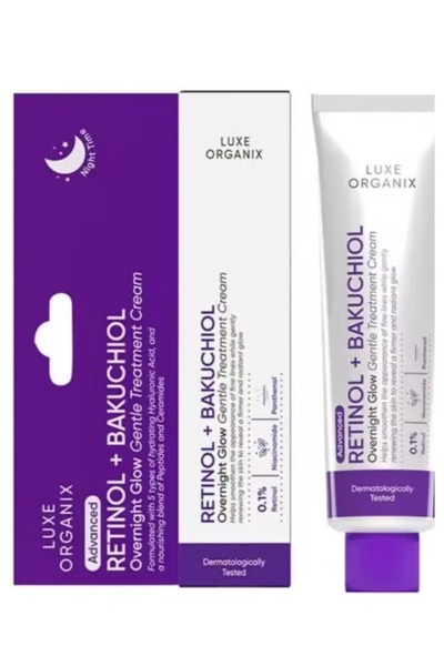 LUXE ORGANIX Gentle Night Glow Treatment Cream with Retinol + Bakuchiol - 30g