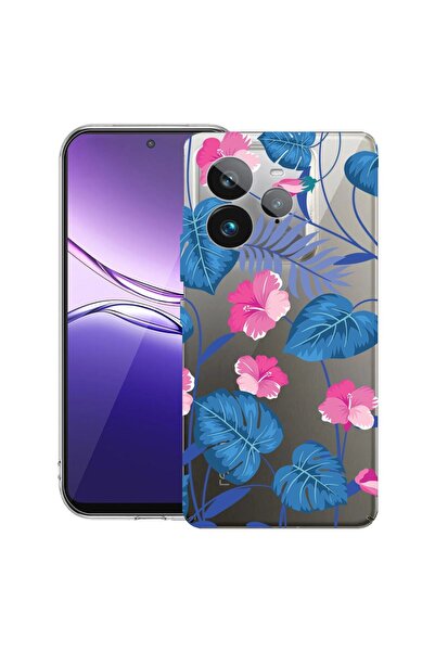 bestcase Husă pentru Realme GT 7 Pro cu design Tropical Blue Flowers, din sil...