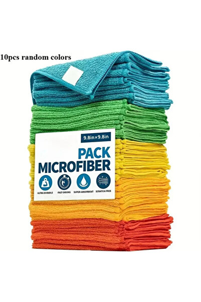 Choice1 10pcs random colors 5/10/25pcs Microfiber Cleaning Cloth, Assorted Co...