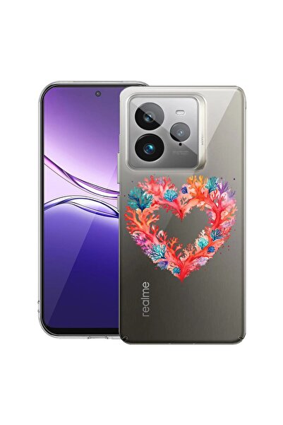 bestcase ¬Æ Husa pentru Realme GT 7 Pro cu Design Coral Heart, Clear Slim Sil...