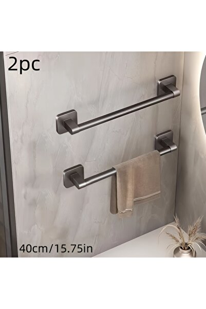 choice2 2pc Gray 40CM 2pcs Bathroom Towel Rack Wall Mounted Towel Rack Saves ...