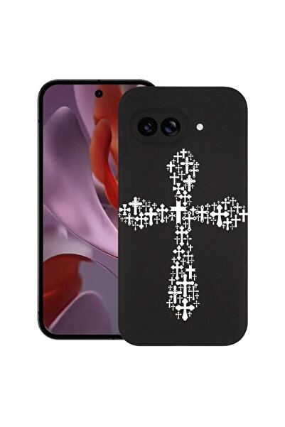 bestcase Калъф за Google Pixel 9a, Кръстосан дизайн, Тънък силиконов 0.8ММ, П...