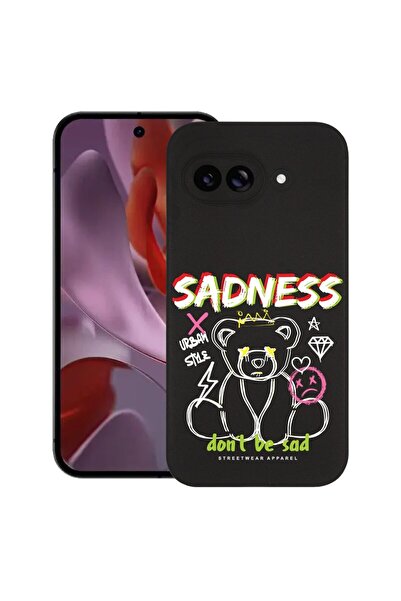 bestcase Калъф за Google Pixel 9a, Мече Тъга, Тънък силиконов 0.8ММ, Противоу...