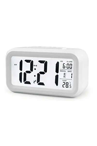 Choice White LED Electronic Digital Alarm Clock Backlight Snooze Calendar Clo...