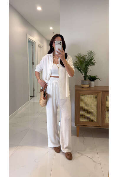 BİRCANÇİL Felda White Shirt and Pants Set