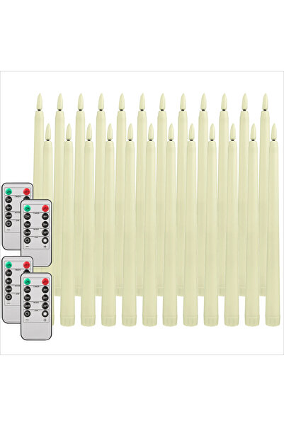 Choice6 24PCS Ivory Flameless Taper Candles with Remote Battery Operated Flic...