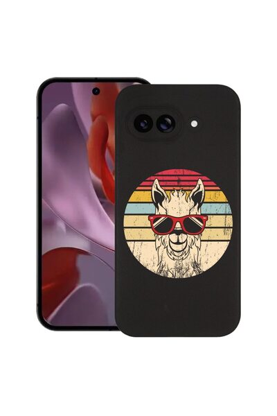 bestcase Калъф за Google Pixel 9a, Oldschool LLama, Тънък силиконов 0.8ММ, Уд...