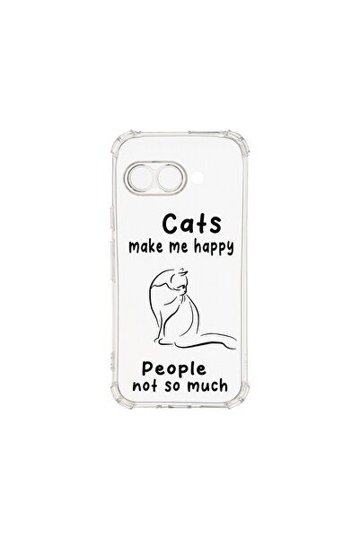 bestcase Противоударен калъф за Google Pixel 9a, Котки и хора, 1925008 AS 1852