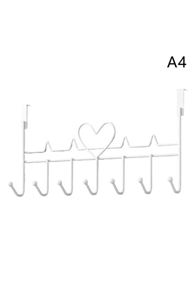 Choice A4 Heart-Shaped Door Behind Hook Storage Wall Hanging Clothes Hanger H...
