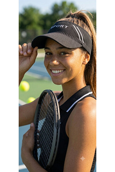 Kervan Pazar KADIN TRİKO ESNEK TENİS,GOLF,KOŞU SPORT YAZILI VİZÖR ŞAPKA-SİPERLİK