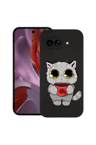 bestcase Калъф за Google Pixel 9a, Sweet Cat, Тънък силиконов 0.8ММ, Удароуст...