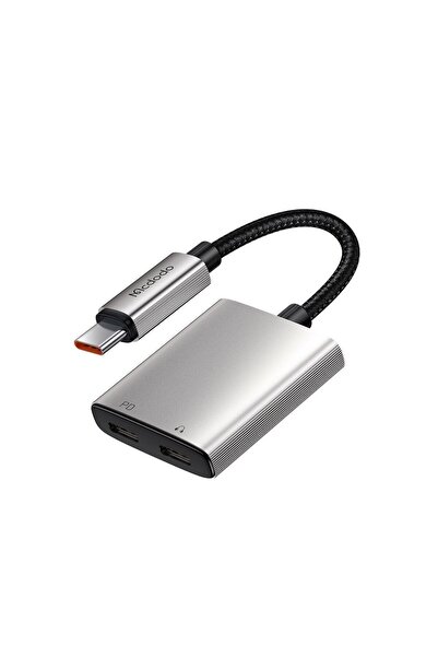 Mcdodo Σειρά Wales Προσαρμογέας Ήχου USB-C σε USB-C, PD60W, Γκρι