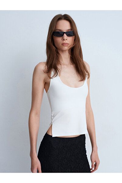 Dilvin 32726 Halter Yaka Top-Ekru