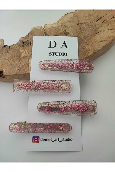 Demet Art Studio Reçineye Hayat Veriyoruz Epoxy Colored 4-Piece Steel Clip Ha...