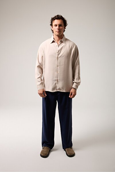 2512 Clothing بنطلون من قماش السويد المطوي ذو ملمس مميز