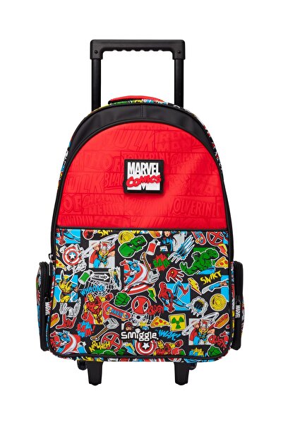 SMIGGLE - Marvel Çekçekli Işıklı Tekerlekli Çanta