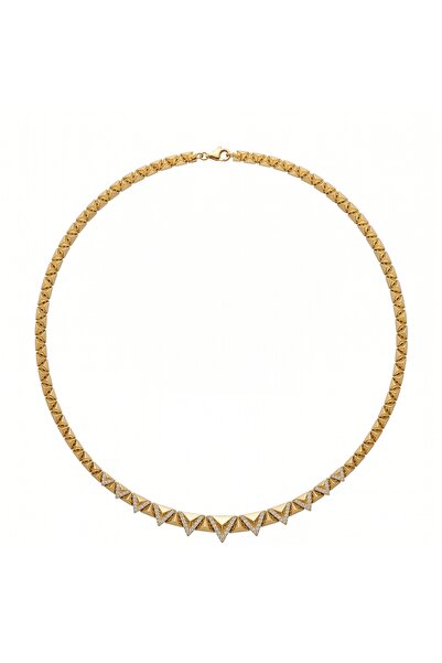 Geometrik Üçgen Altın Kolye