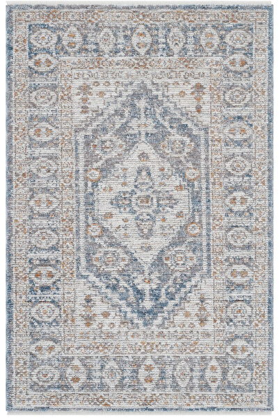 Cool Halı Belina Krem Mavi 160x230 4 Metre Kare Halı Vintage Göbekli Etnik Bu...
