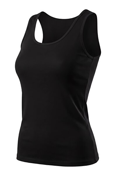 CottonVia 6 Pieces, Ribana Women's Undershirt, Thick Straps, 100% Cotton, Black