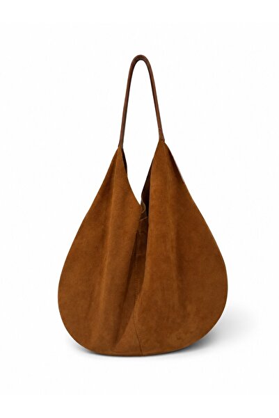 PaminBags Aksesuar Real Suede Leather Round Maxi Size Puppy Shoulder Bag Pmn0087