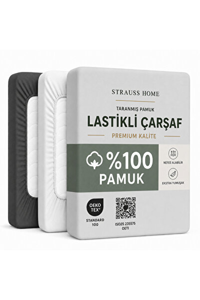 Strauss Home Premium plahta sa gumom – OEKO-TEX sertifikovana, mekana pamučna...
