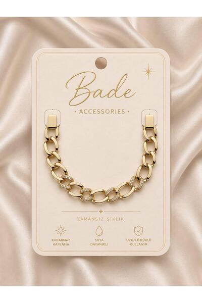 Accessories Gold Zincir Taş Detaylı Premium Bileklik
