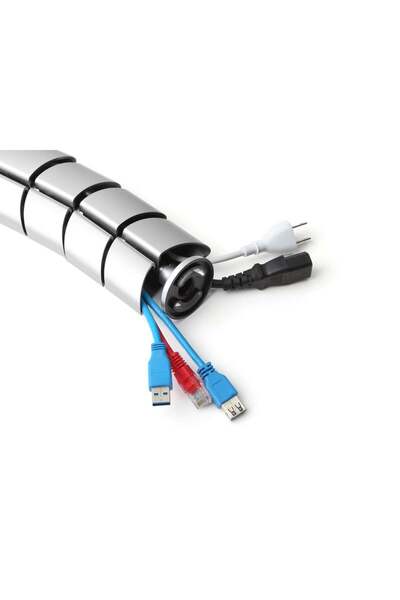 EQUIP Sistem de cabluri dublu cu montare sub birou, argintiu, lite, Retail