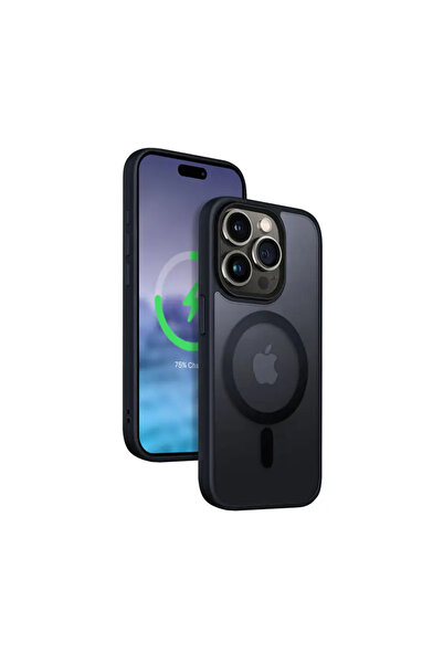 Crong Husă Hybrid Frost MAG - Husă iPhone 15 Pro MagSafe (granat)