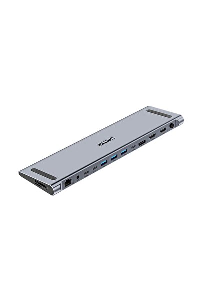 Unitek Stație de andocare KVM 2x HDMI, 1x DP 4K, USB-C, MST, HDMI 2.0 cu suport