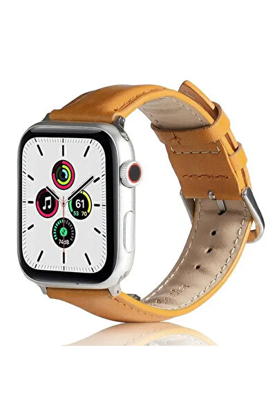 Beline Curea din piele pentru smartwatch Apple Watch 42/44/45/49mm, maro deschis