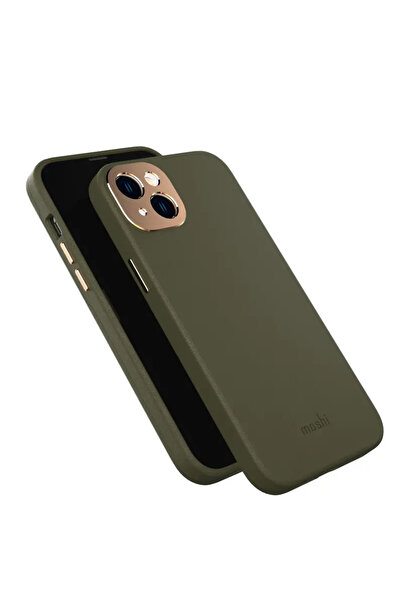 Moshi Napa Slim MagSafe - Husă subțire din piele pentru iPhone 14 Plus (Verde...