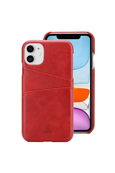 Crong Husă elegantă - Husă iPhone 11 Pro cu buzunare (roșu)