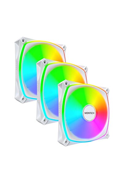MONTECH RX120 PRO PWM Ventilator cu rotație inversă, ARGB - Pachet de 3, 120m...