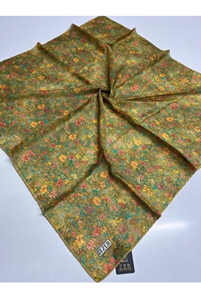 Butik Yeni Sezon Çıtır Çiçek Desenli Organik Pamuklu Kare Eşarp