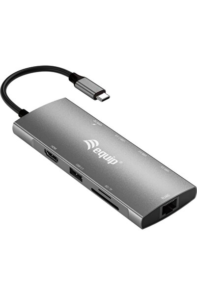 EQUIP Dock 9-în-1 USB-C->HDMI, GbE, 2xUSB-A3.2, USB-C3.2, + 0.25m
